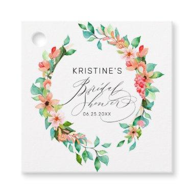 Tropical Pink Hibiscus Floral Bridal Shower Favor Tags