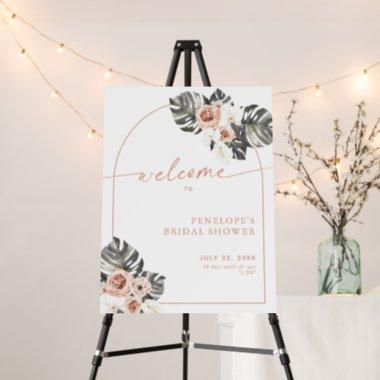 Tropical Pink Palm Bridal Shower Arch Welcome Foam Board