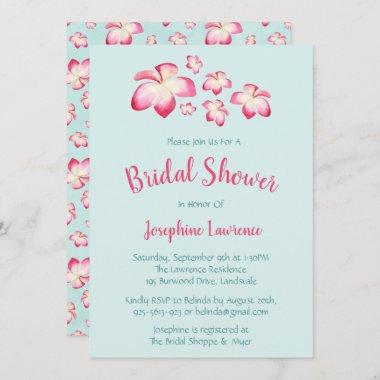 Tropical Plumeria Bridal Shower Invitations