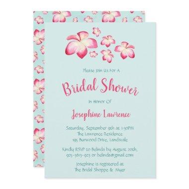 Tropical Plumeria Bridal Shower Invitations