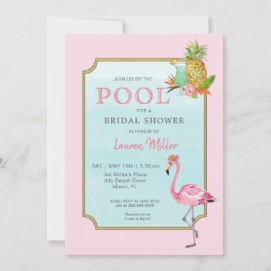 Tropical Poolside Bridal shower Invitations
