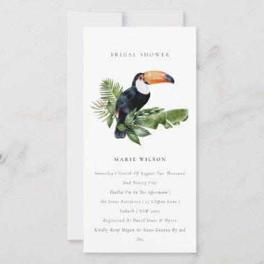 Tropical Rainforest Toucan Bridal Shower Invite