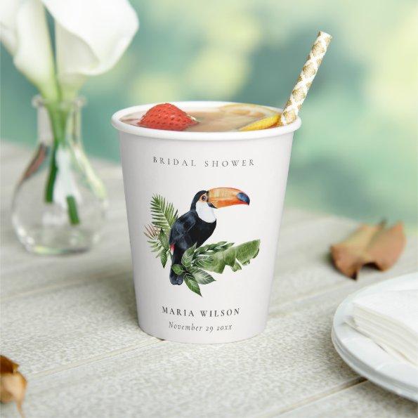 Tropical Rainforest Toucan Coral  Paper Cups