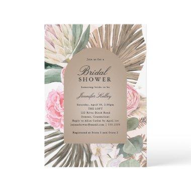 Tropical Roses, Framed Arch Boho Bridal Shower Invitations