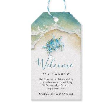 Tropical Sea Turtle Welcome Watercolor Gift Tags
