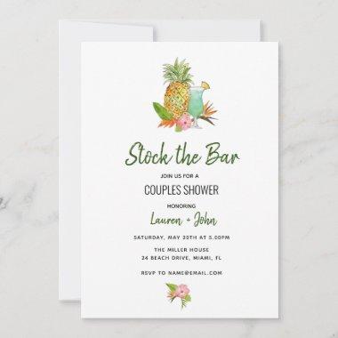 Tropical Stock the Bar Couples shower Invitations