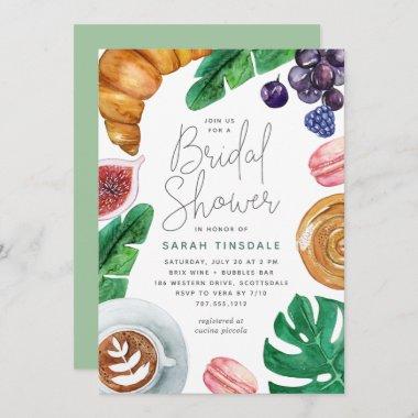 Tropical Summer Bridal Shower Brunch Invitations