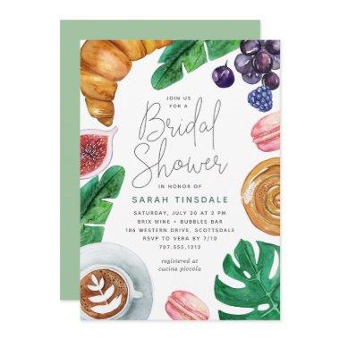 Tropical Summer Bridal Shower Brunch Invitations