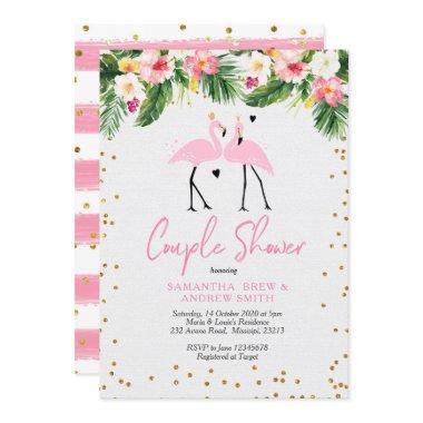 Tropical Summer Flamingo Couple Shower
