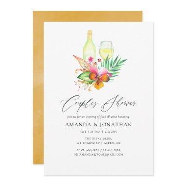 Tropical Summer Floral Couples Shower Wine Tasting