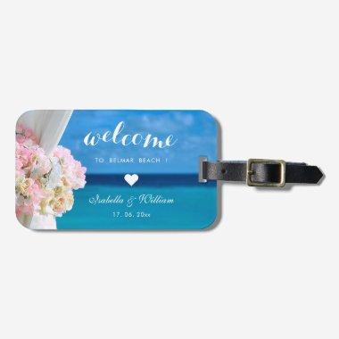 Tropical Summer Palm Beach Wedding Favor Luggage Tag