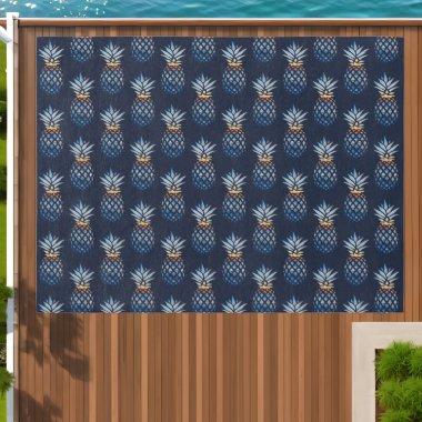 Tropical Sunset Beach Pineapple with Ocean Outdoor Rug