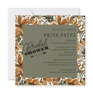 Tropical Terracotta Neutral Boho Bridal Shower Invitations