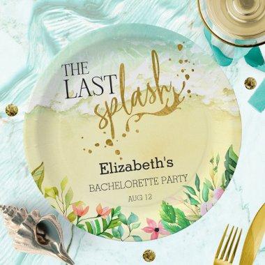 Tropical The last splash Bachelorette Party Paper Plates