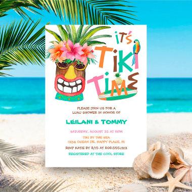 Tropical Tiki Luau Couples Shower Invitations