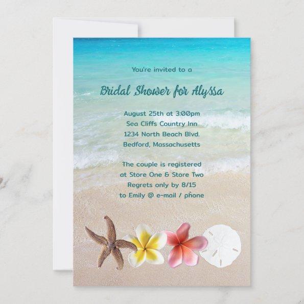 Tropical Turquoise Square Wedding Shower Invites