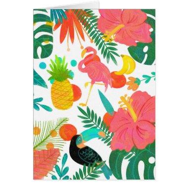 Tropical Vibes Floral Leaves Summer Luau Party