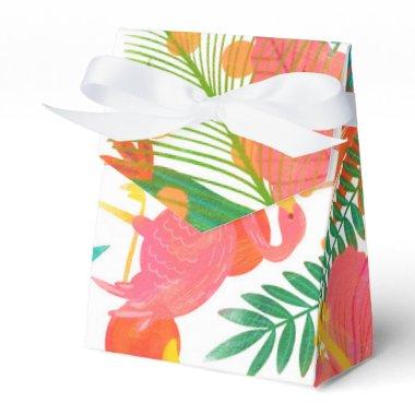 Tropical Vibes Floral Leaves Summer Luau Party Favor Boxes