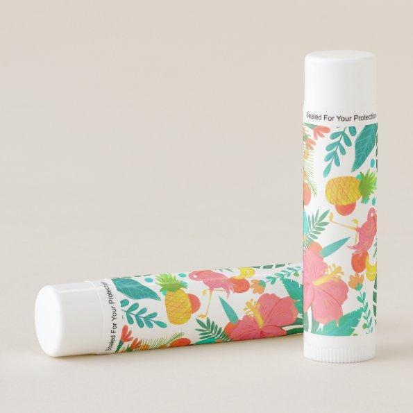 Tropical Vibes Floral Leaves Summer Luau Party Lip Balm