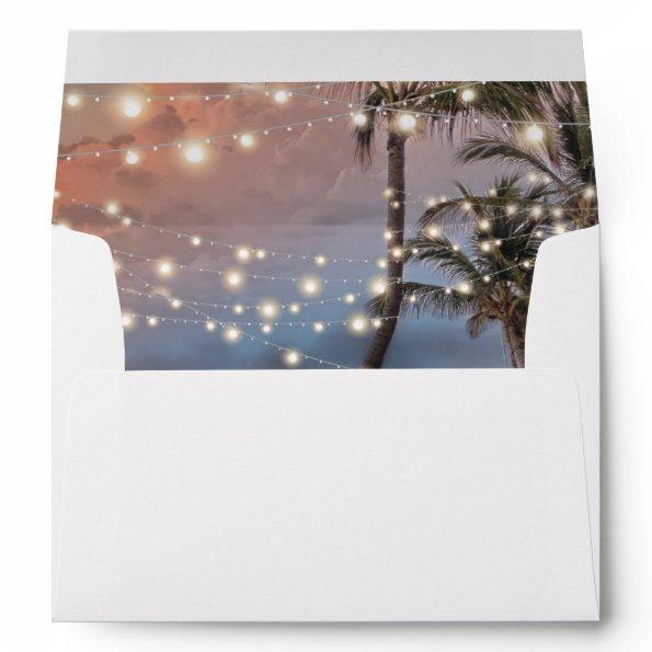 Tropical Vintage Beach String Lights Envelope