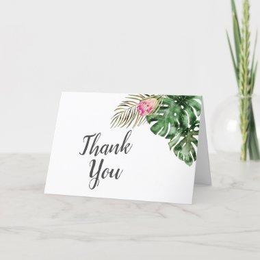 Tropical Watercolor Greenery Bridal Shower Thank Y Thank You Invitations