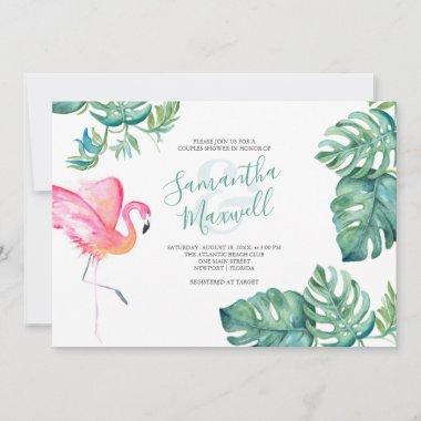 Tropical Watercolor Greenery Couples Shower
