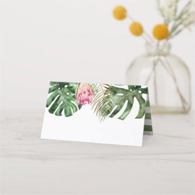 Tropical Watercolor Greenery Place Invitations