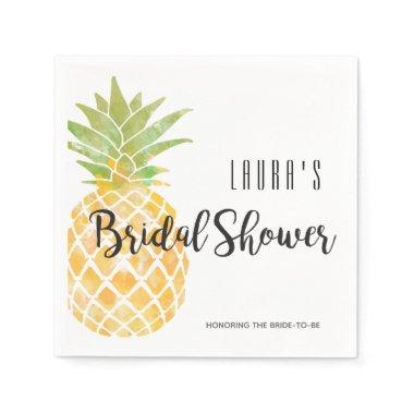 Tropical Watercolor Pineapple | Bridal Shower Napkins