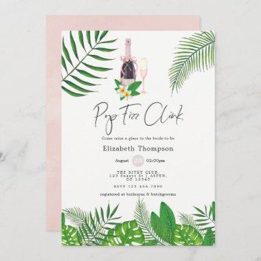 Tropical Watercolor Pop Fizz Clink Invitations