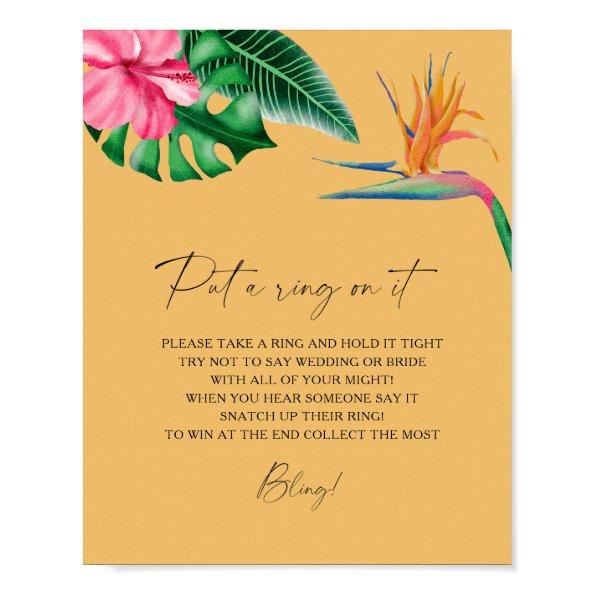 Tropical watercolor - put a ring on it game poster