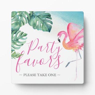 Tropical Watercolor Wedding Favors Sign Plaque