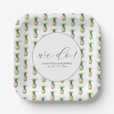 Tropical Wedding Paper Plates Pineapple