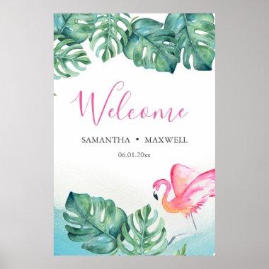 Tropical Wedding Reception Welcome Sign