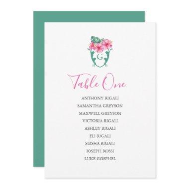 Tropical Wedding Seating Chart Table Plan