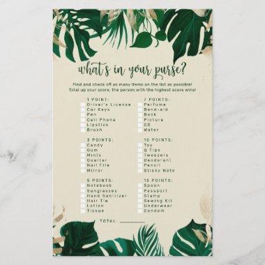 Tropical What's in Your Purse Bridal Shower Game