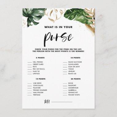 Tropical What's on Your Purse Bridal Shower Game E Enclosure Invitations