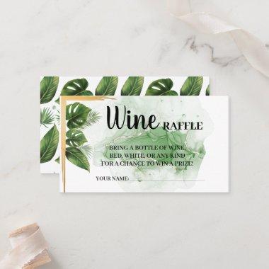 Tropical Wine Raffle Ticket Bridal Shower Invitations