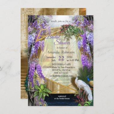 Tropical Wisteria Paradise at the Golden Palace In Invitations