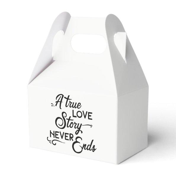 True Love Story Black White Wedding,  Favor Boxes