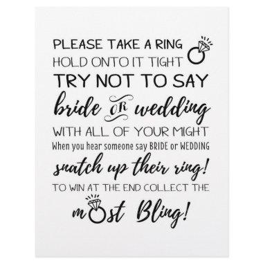Try Not To Say Bridal Game Sign