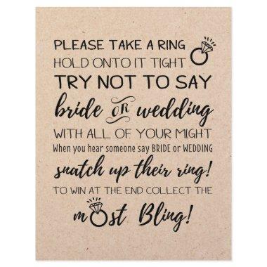 Try Not To Say Bridal Game Sign