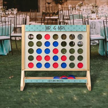 Tufted Light Teal Wedding Fast Four Game