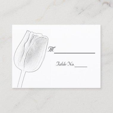 Tulip Sketch Spring Wedding Place Invitations