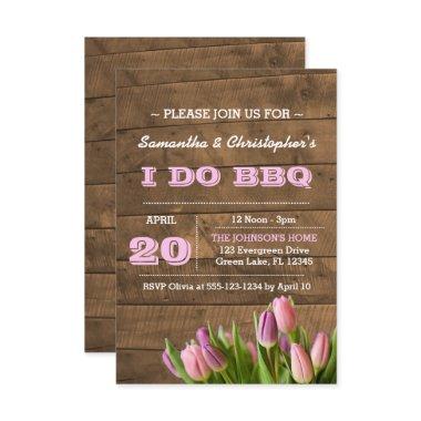 Tulips & Barnwood I Do BBQ Invitations