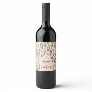 Tulips  or Wedding Personalized Wine Label