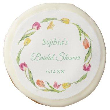 Tulips & Butterflies White  Sugar Cookie