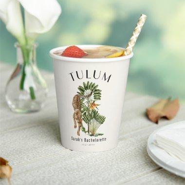Tulum Leopard Tropical Bachelorette Weekend Paper Cups