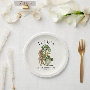 Tulum Leopard Tropical Bachelorette Weekend Paper Plates