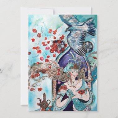 TURKISH FAIRY TALE ,bright red blue green sparkle Announcement