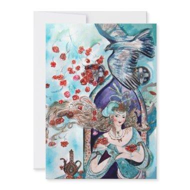 TURKISH FAIRY TALE ,bright red blue pink white Announcement